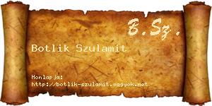 Botlik Szulamit névjegykártya